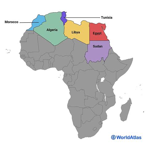 map of north african countries.